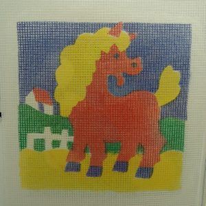 canevas motif ANIMAUX CHEVAL 20x20 cm