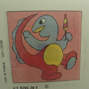 CANEVAS MOTIF DINOSAURE GLACE 20x20 cm