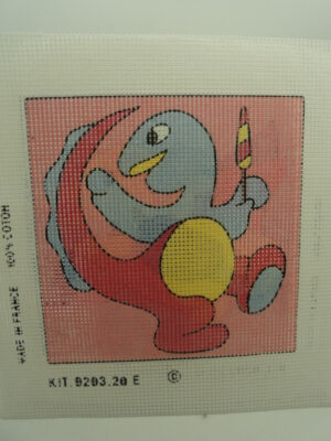CANEVAS MOTIF DINOSAURE GLACE 20x20 cm