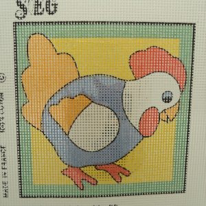 canevas motif ANIMAUX COQ 20x20 cm
