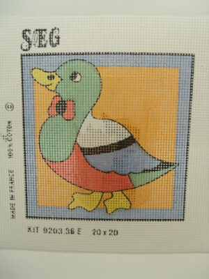 canevas motif ANIMAUX CANARD 20x20 cm