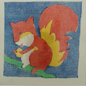 CANEVAS MOTIF ÉCUREUIL 20 x20 cm