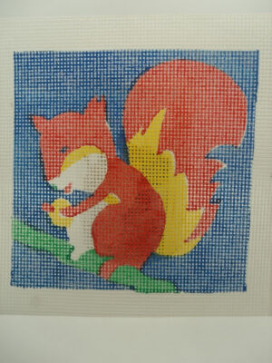 CANEVAS MOTIF ÉCUREUIL 20 x20 cm