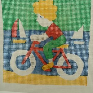 canevas motif PERSONNAGE VELO 20x20 cm
