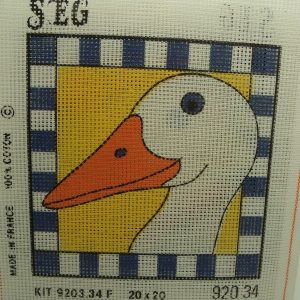CANEVAS MOTIF FERME COQ 20X20 cm