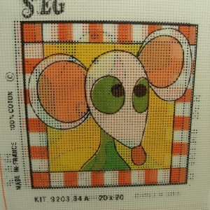 CANEVAS MOTIF SOURIS 20X20 cm