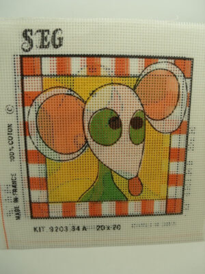 CANEVAS MOTIF SOURIS 20X20 cm