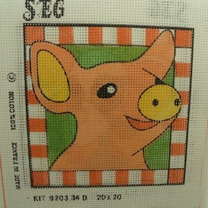 CANEVAS MOTIF COCHON 20x20 cm