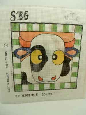 CANEVAS MOTIF VACHE 20X20 cm