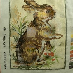 canevas motif ANIMAUX LAPIN 20x25 cm