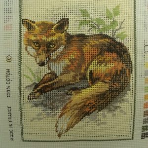 canevas motif ANIMAUX RENARD 20x25 cm