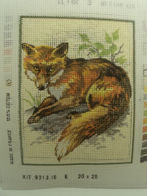 canevas motif ANIMAUX RENARD 20x25 cm