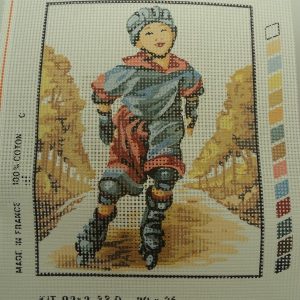 canevas motif ROMANCE PERSONNAGE ROLLER 20x25 cm