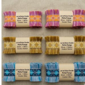 LOT DE Ruban Double Petite Frange 35 mm