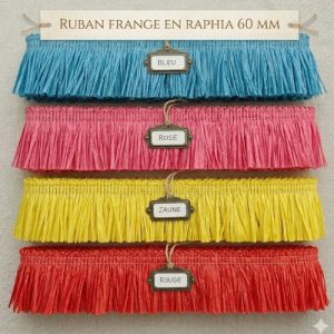 Ruban Frange En Raphia 60 mm