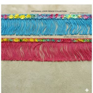 Ruban Frange Fleurs Multicolores 45 mm (Rose ou Bleu)