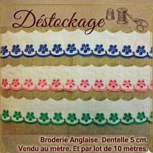 Broderie anglaise 100% coton Dentelée 5 cm