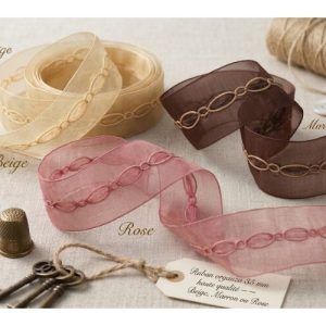 . Ruban Organza Synthétique – 35 mm (3 Coloris)