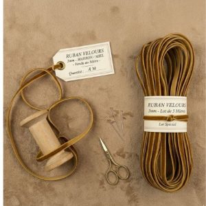 Ruban Velours Marron/ Miel 3 mm