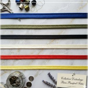 DÉSTOCKAGE : Biais Passepoil Satin – 10 mm – Coloris Variés – Vendu au mètre ou par lot de 10 m