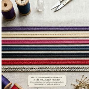 DÉSTOCKAGE : Ruban / Biais Passepoil Simili Cuir – 10 mm – Collection Premium – Vendu au mètre ou par lot de 10 m