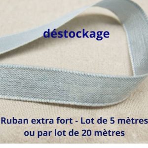 Déstockage Ruban Extra Fort Bleu Clair 15 mm – Lot de 5 m ou 20 m