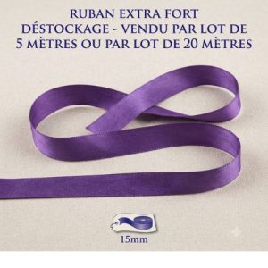 DESTOCKAGE RUBAN EXTRA FORT VIOLET 15 MM – Vendu par lot de 5 m ou 20 m