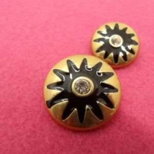Bouton à queue strass central et métal doré ,23 mm, super résistant et très décoratifs