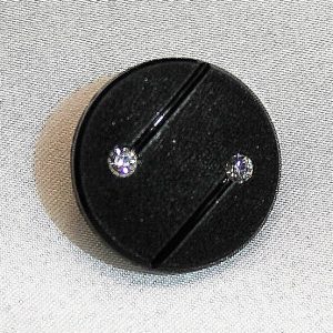 Bouton à queue noir acrylique 2 strass à coudre