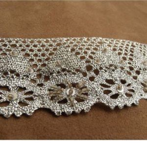 Dentelle argentée synthétique 5,5 cm