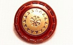 Bouton marron et or