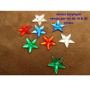 Strass Étoile 16 mm – Vendu par lot de 10 ou 20 strass