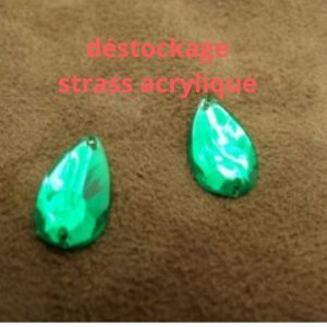 Déstockage Strass Goutte Acrylique 16x9 mm – Bleu et Vert – Lot 10/20/50
