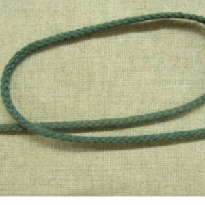 cordon polyester & coton vert/:gris 4 mm