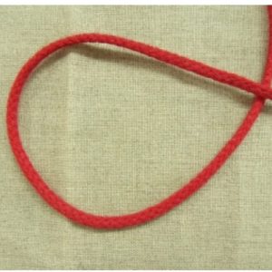 cordon polyester & coton rouge 4 mm