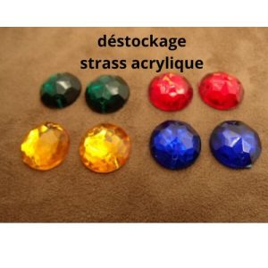 Déstockage Strass Rond Acrylique 18 mm