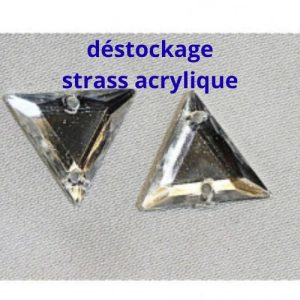 Déstockage Strass Triangle Argent 17 mm – Lot de 10, 25 ou 50 pièces