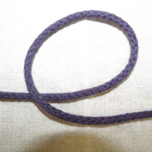 cordon polyester & coton- 4mm- violet
