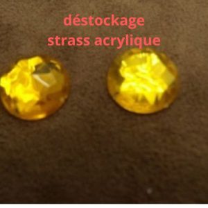 Déstockage Strass Rond Acrylique 15 mm – Rouge, Orange, Bleu, Argenté