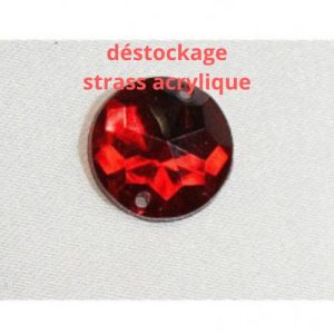 DESTOCKAGE – Strass Rond Acrylique 15 mm – Rouge, Bleu, Argenté – Lot de 10, 20, 40
