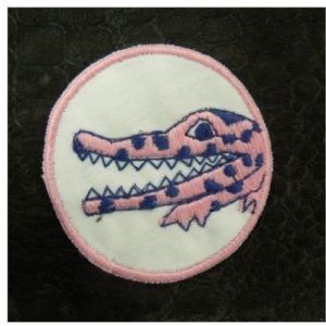 écusson thermocollant motif: DRAGON rose 4.5 cm