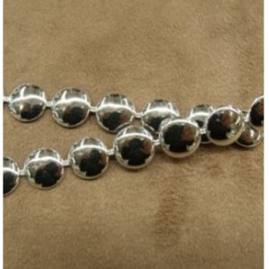 ruban 1/2 perles en acrylique argent,13 mm