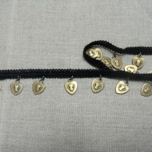 ruban piece suspendu noir et doré