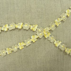 ruban fantaisie à fleurs -1cm-jaune et beige