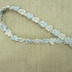 ruban fantaisie à fleurs -1cm- bleu et jaune