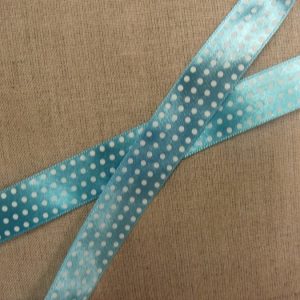 ruban fantaisie à poid- bleu et blanc