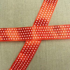 ruban fantaisie à poid - rouge et blanc