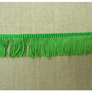 Ruban Franges Polyester Viscose Vert 30 mm