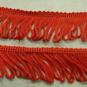 Ruban Frange Polyester Viscose Rouge 40 mm