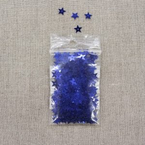 SEQUIN en forme d' étoiles métallisées -bleu
